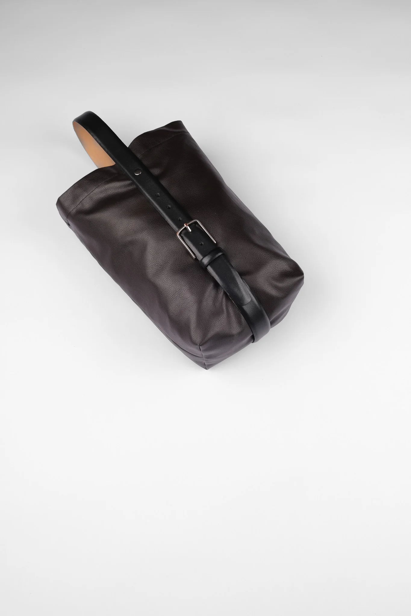 BELT HANDLE BAG - DARK BROWN - Image 2
