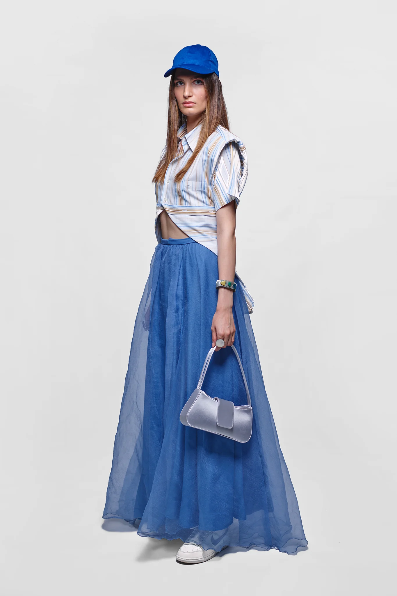BLUE TUILLE MAXI SKIRT - Image 3
