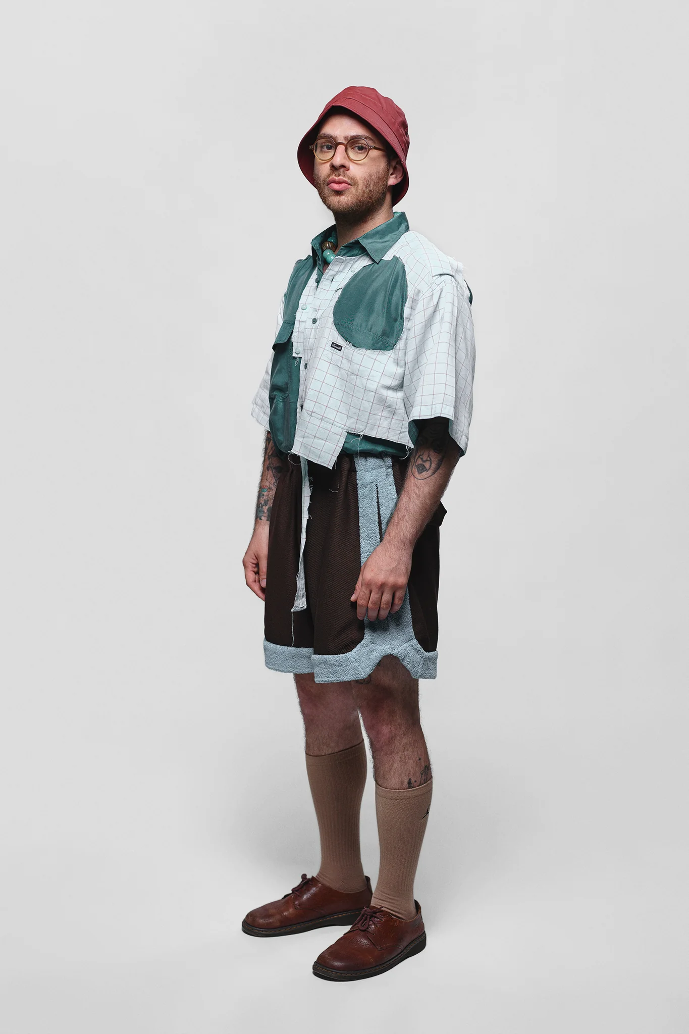 BROWN-BLUE SHORTS - Image 3
