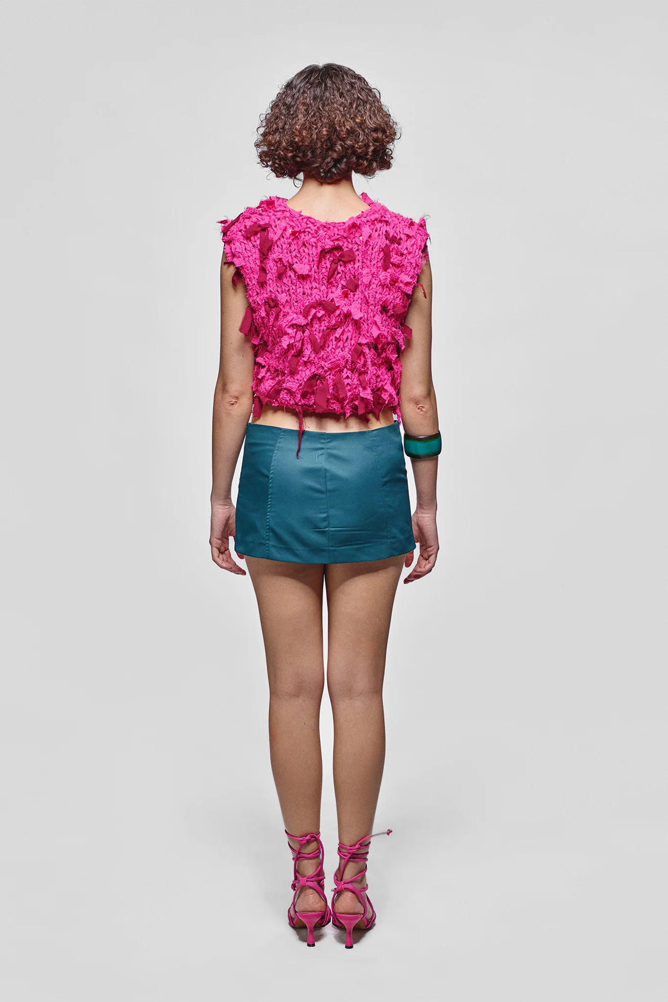 DARK GREEN MINI SKIRT - Image 4