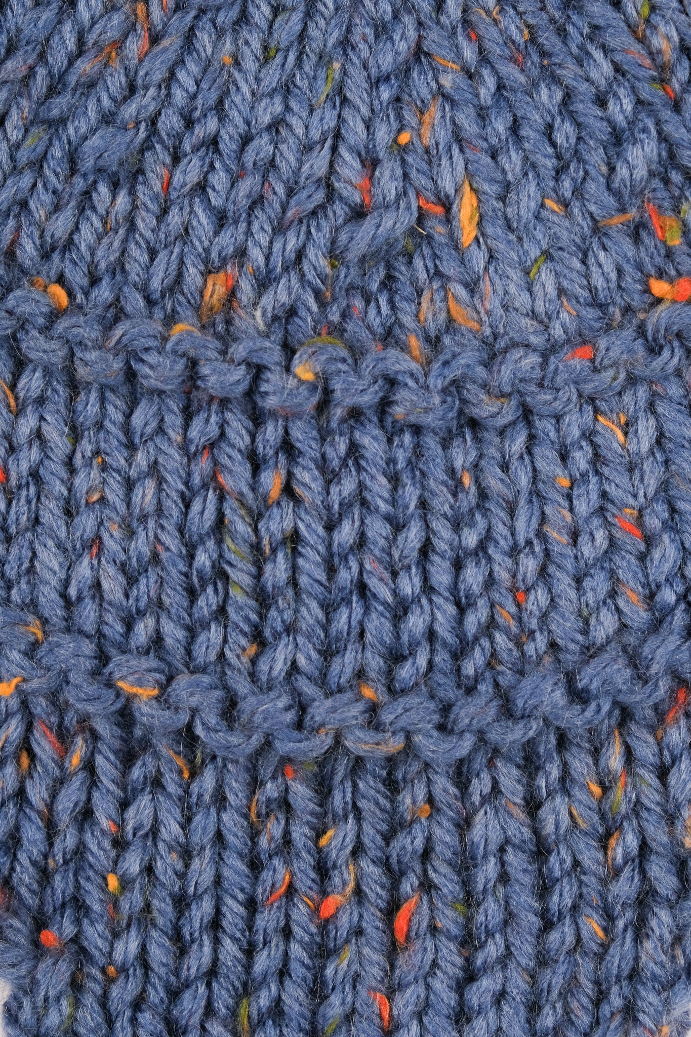 HAND-KNIT EAR FLAP BERET - BLUE - Image 3