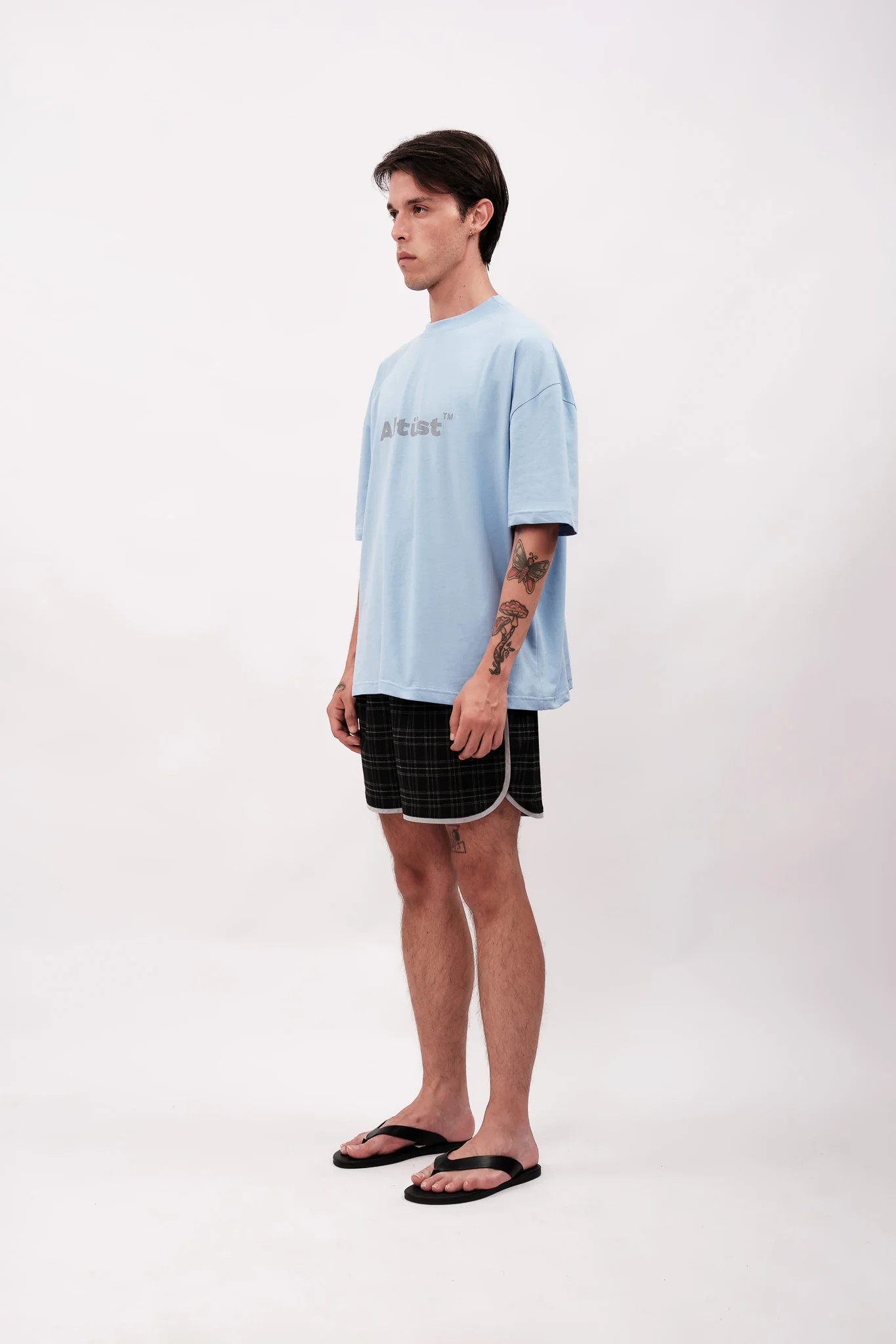 LOGO PRINTED OVERSIZE T-SHIRT - BABY BLUE - Image 3