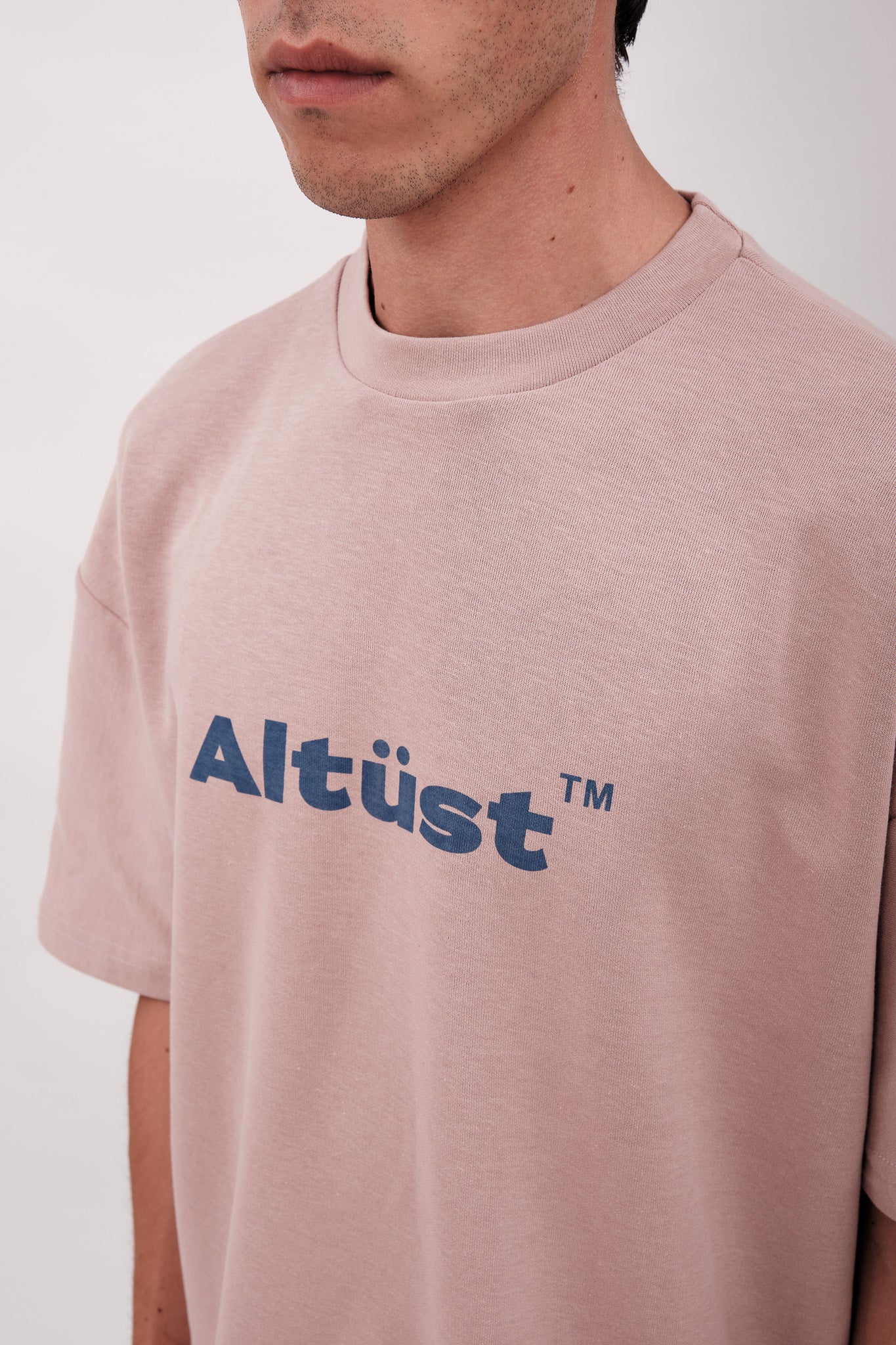 LOGO PRINTED OVERSIZE T-SHIRT - DUSTY ROSE - Image 5
