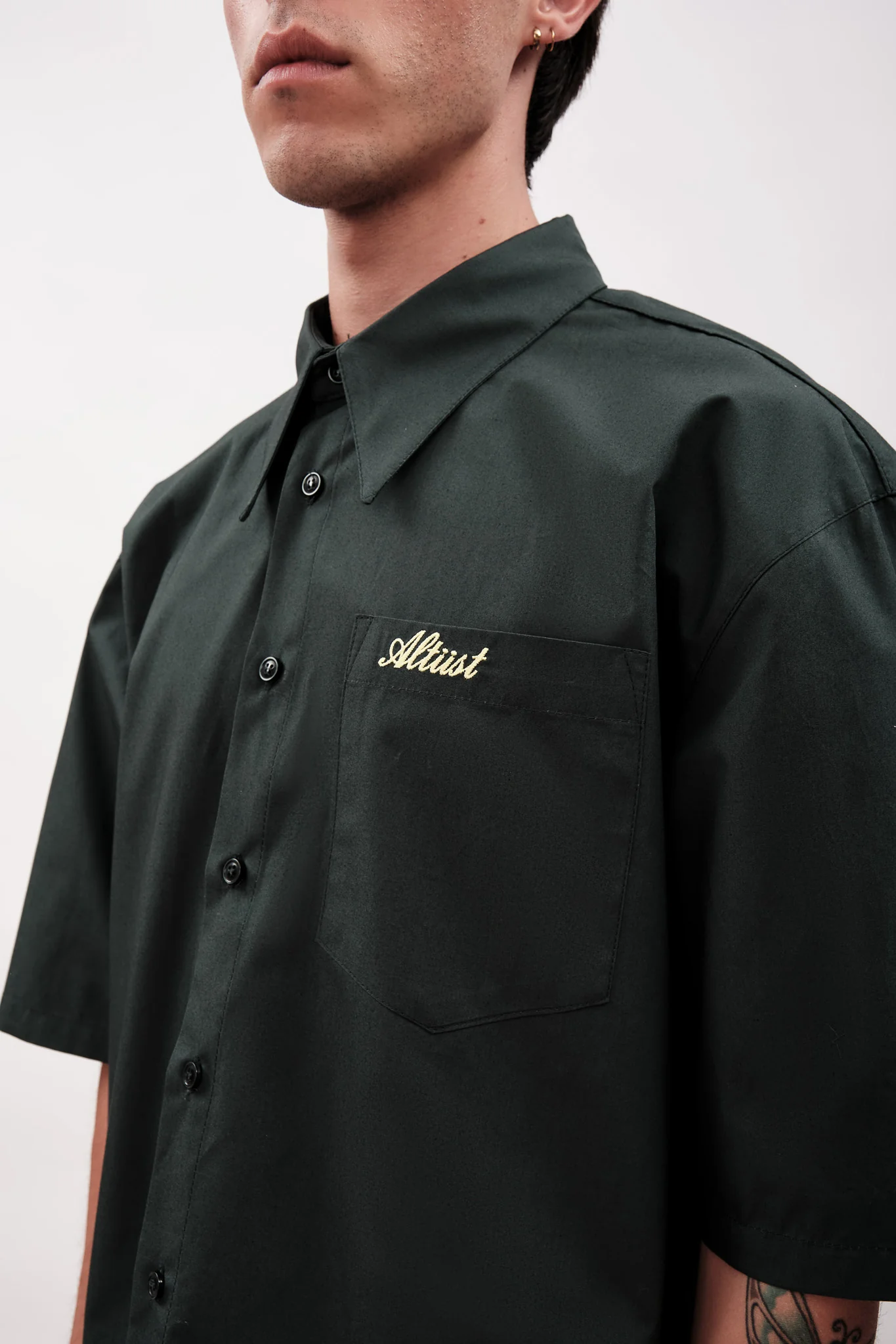 POPLIN SHIRT -  GREEN - Image 5