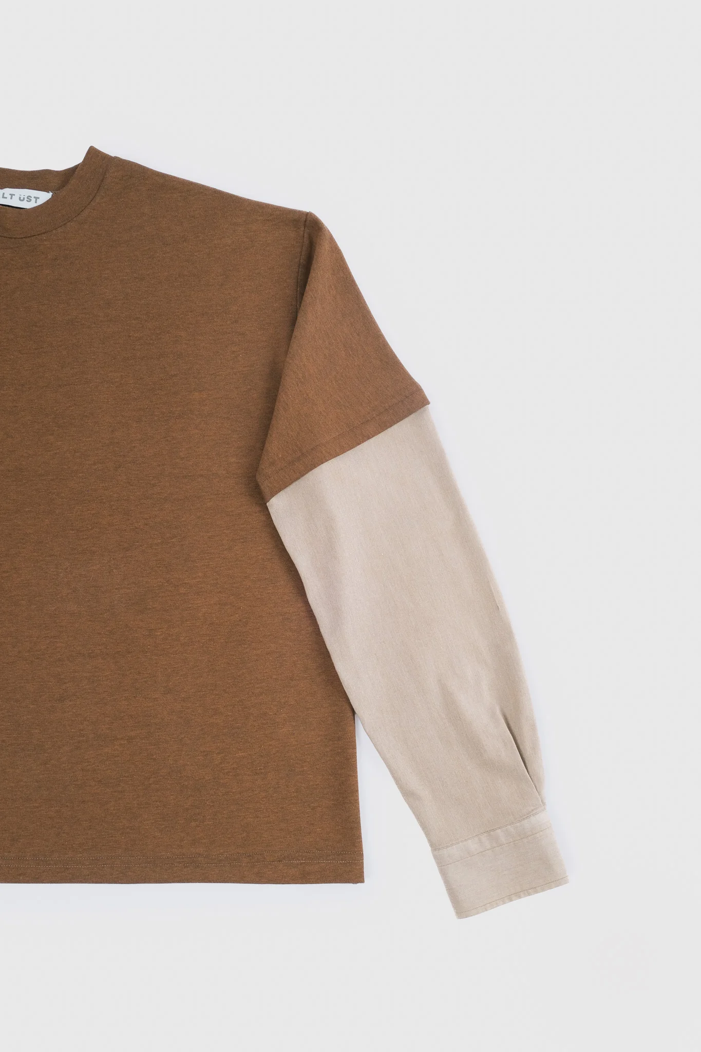 SHIRT SLEEVED T-SHIRT – ONE OF ONE IN BROWN-BEIGE – M - Image 2