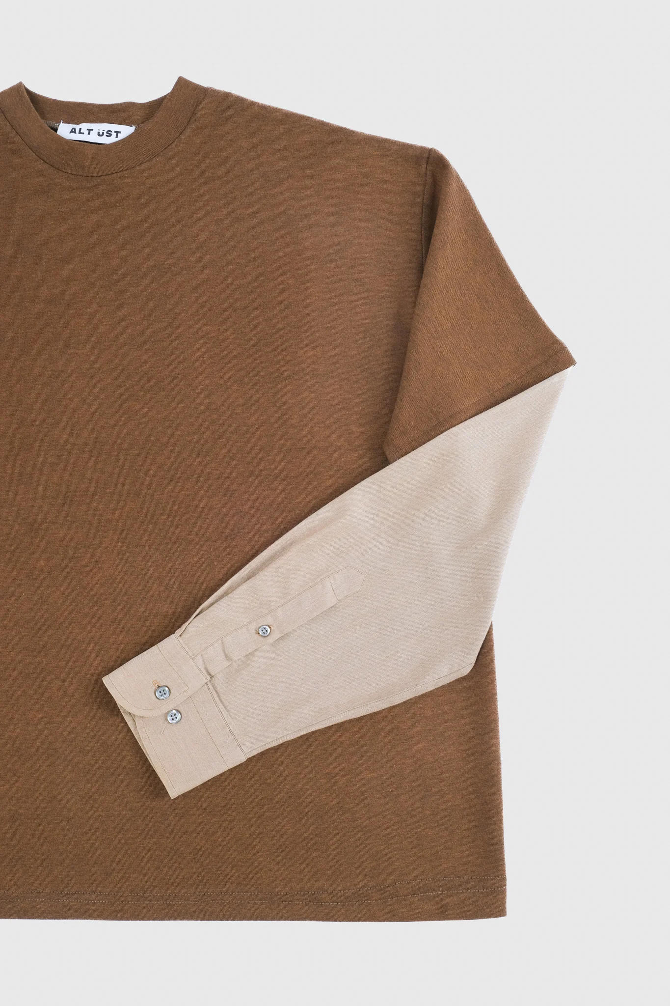 SHIRT SLEEVED T-SHIRT – ONE OF ONE IN BROWN-BEIGE – M - Image 4