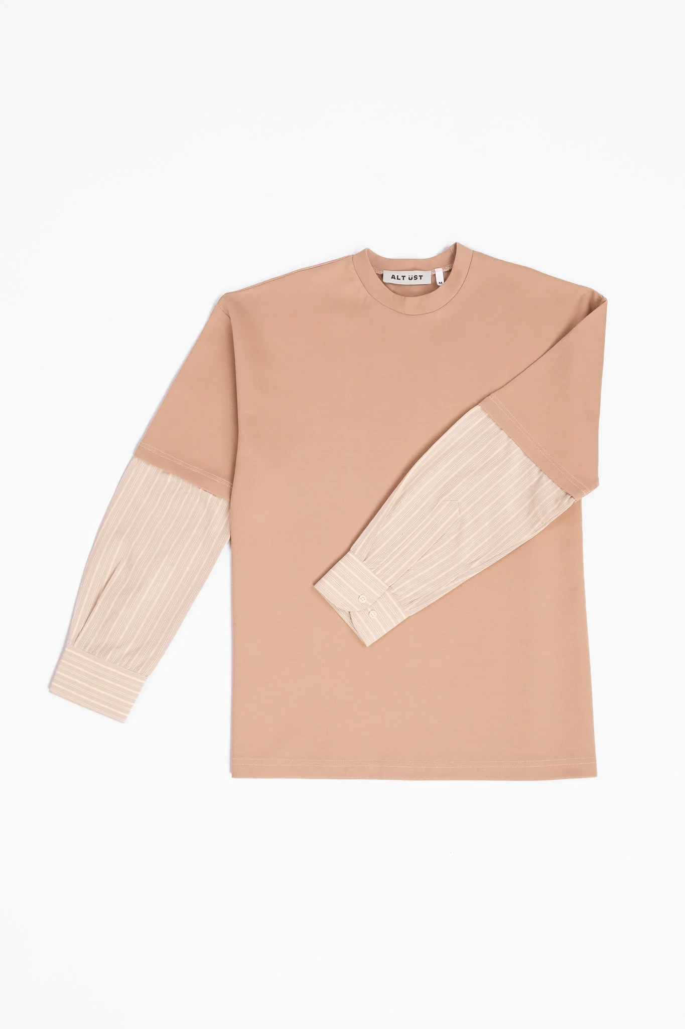 SHIRT SLEEVED T-SHIRT – ONE OF ONE IN "CAMEL-OAT" - M - Image 3
