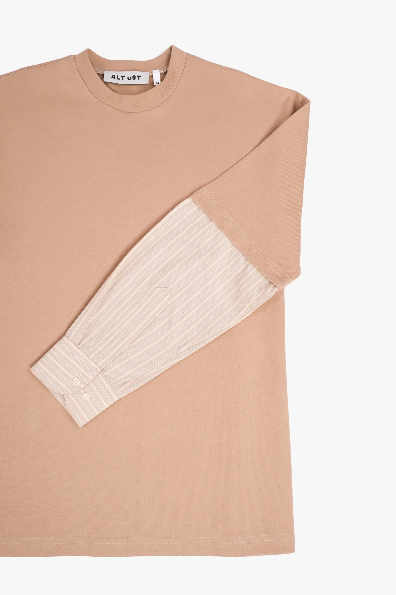 SHIRT SLEEVED T-SHIRT – ONE OF ONE IN "CAMEL-OAT" - M - Image 4