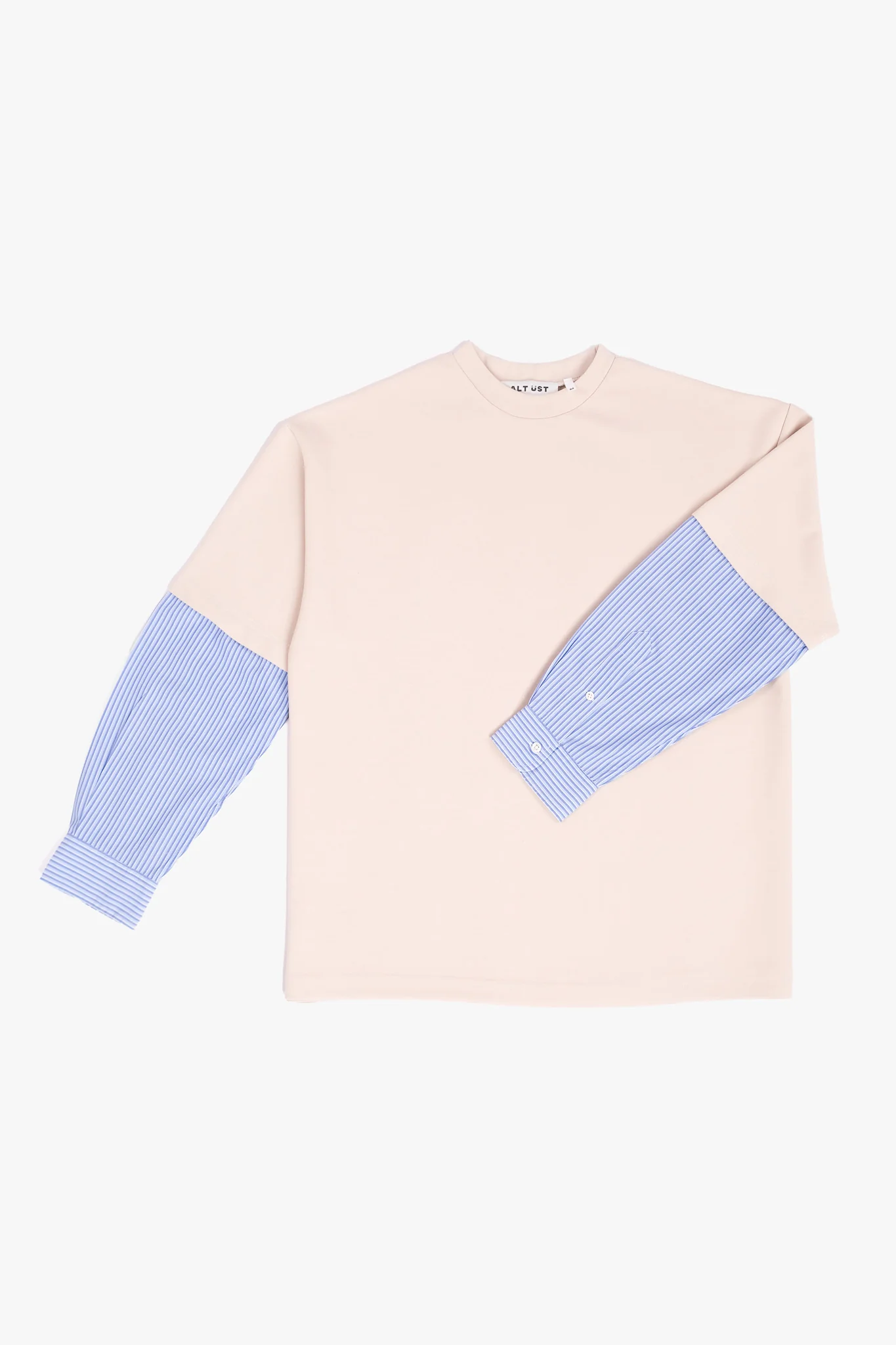 SHIRT SLEEVED T-SHIRT – ONE OF ONE IN "CREAM-BLUE" - M - Image 3