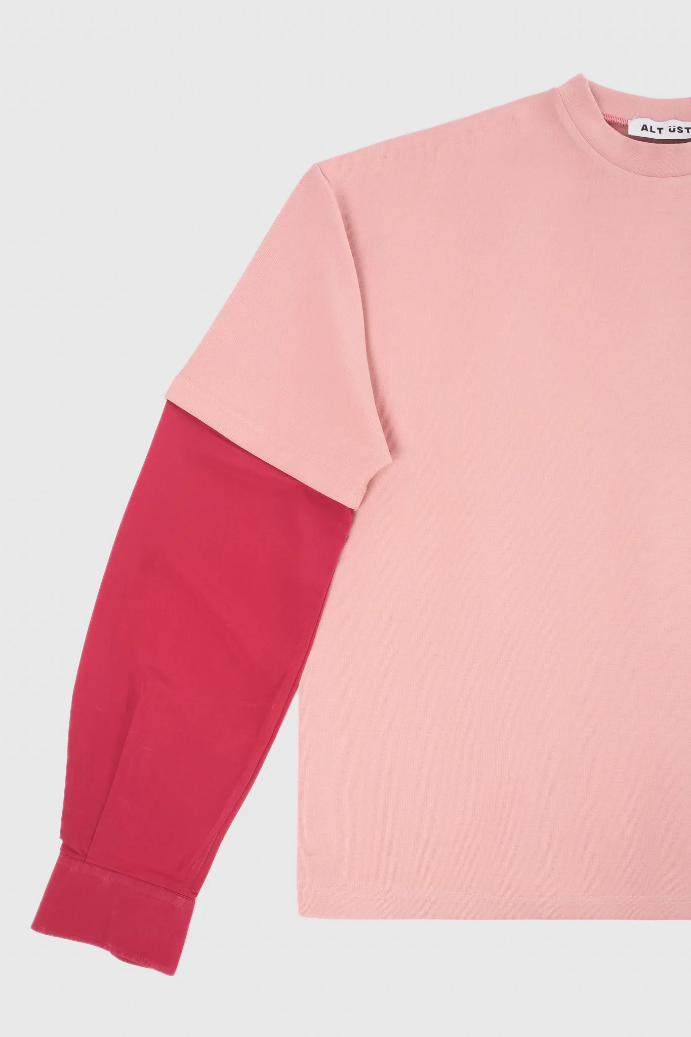 SHIRT SLEEVED T-SHIRT – ONE OF ONE IN PINK-BURGUNDY – M - Image 2