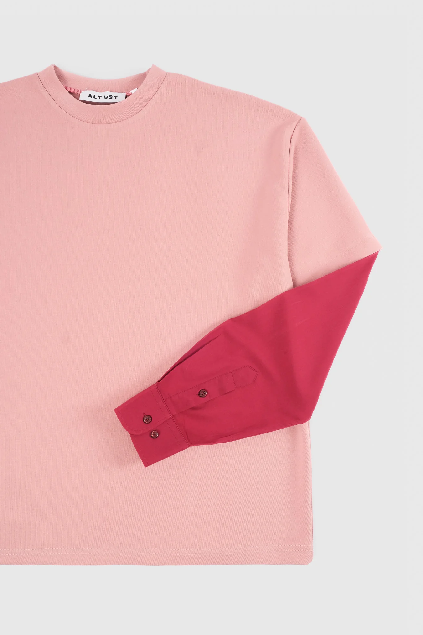 SHIRT SLEEVED T-SHIRT – ONE OF ONE IN PINK-BURGUNDY – M - Image 3