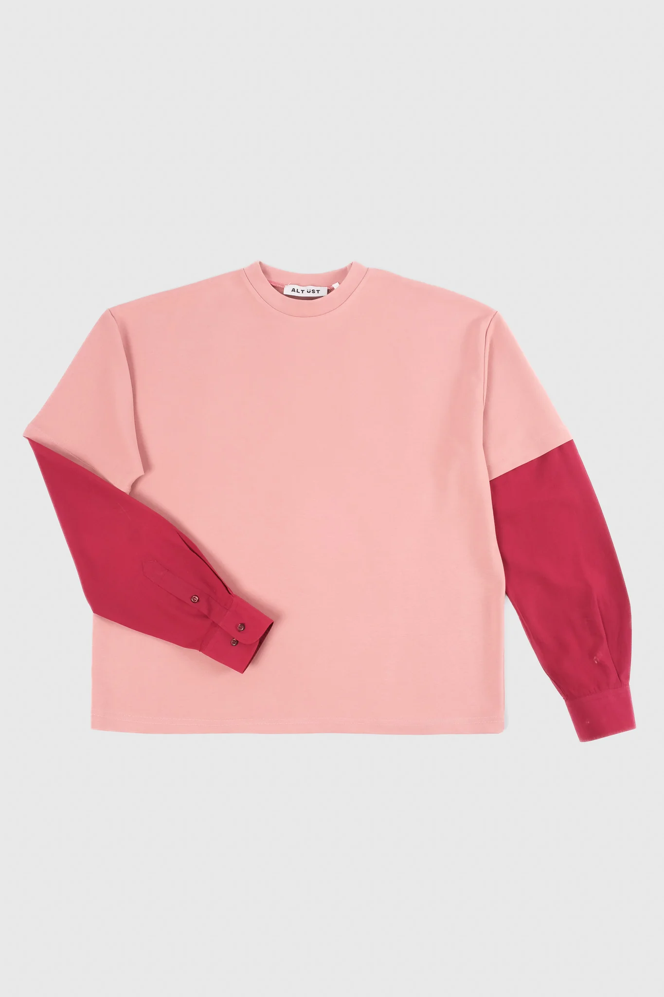 SHIRT SLEEVED T-SHIRT – ONE OF ONE IN PINK-BURGUNDY – M - Image 4