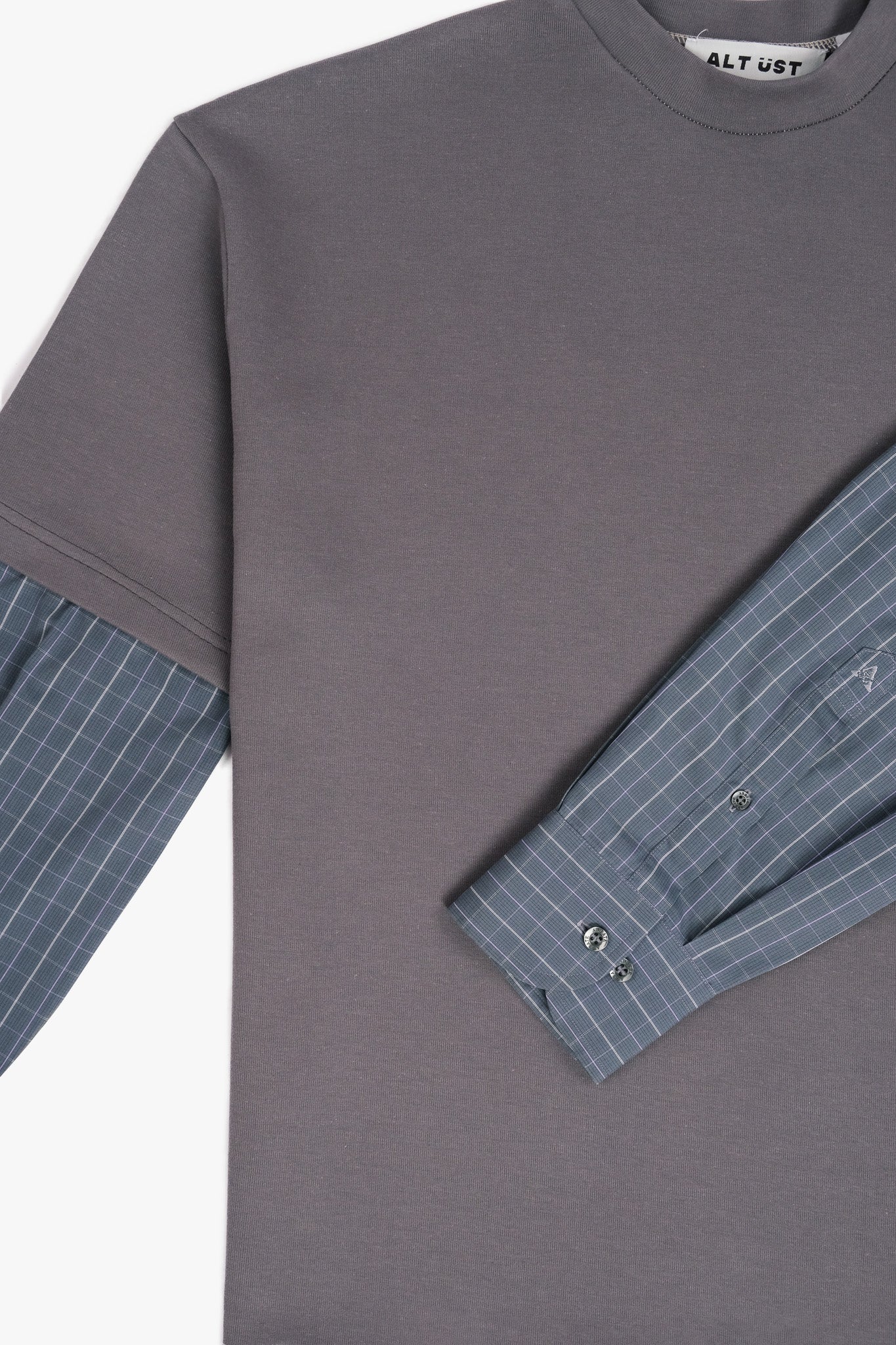 SHIRT SLEEVED T-SHIRT – ONE OF ONE IN "GRAY-MIDNIGHT" - S - Image 4