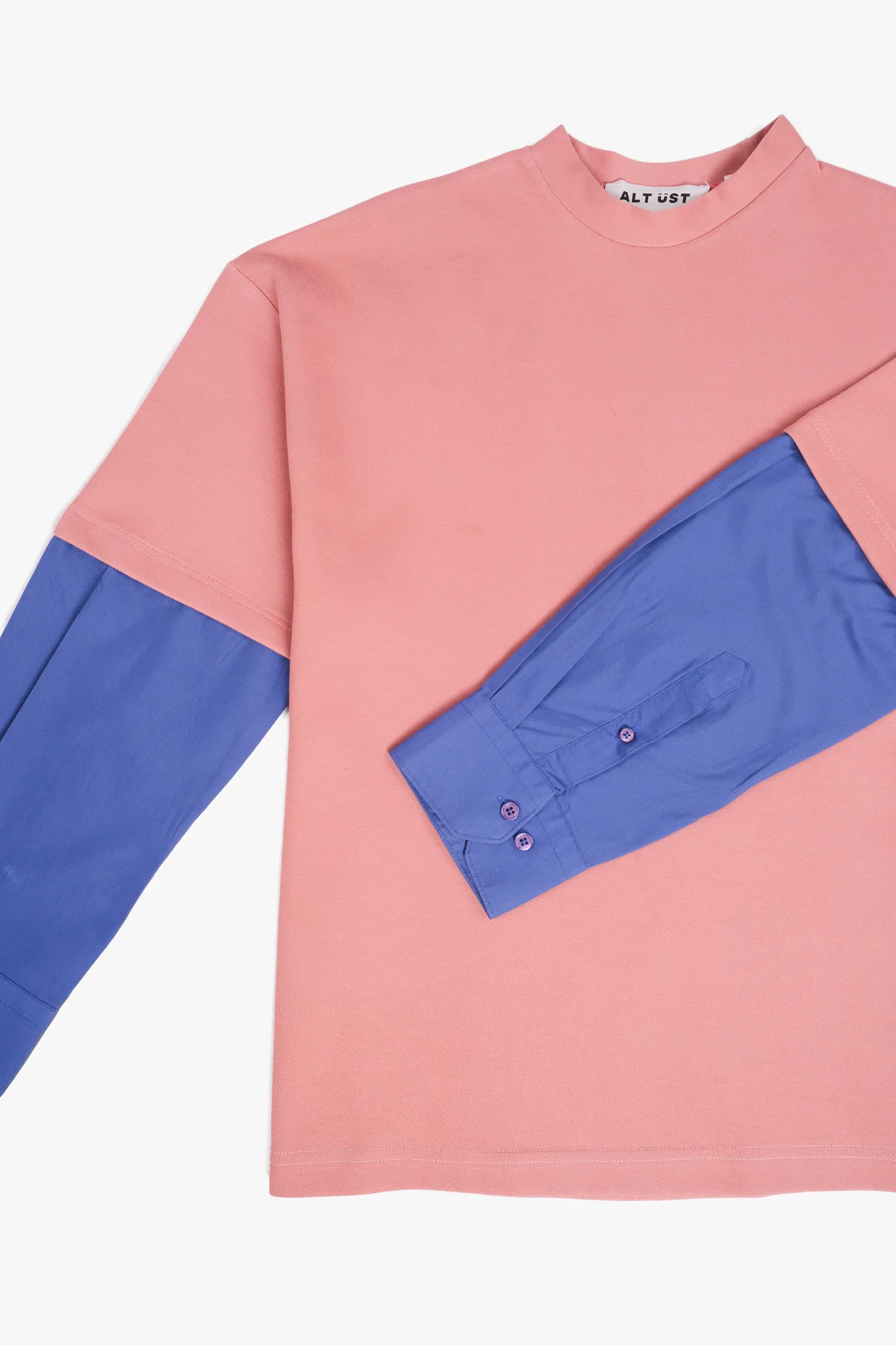 SHIRT SLEEVED T-SHIRT – ONE OF ONE IN "SALMON - COBALT" - S - Image 3
