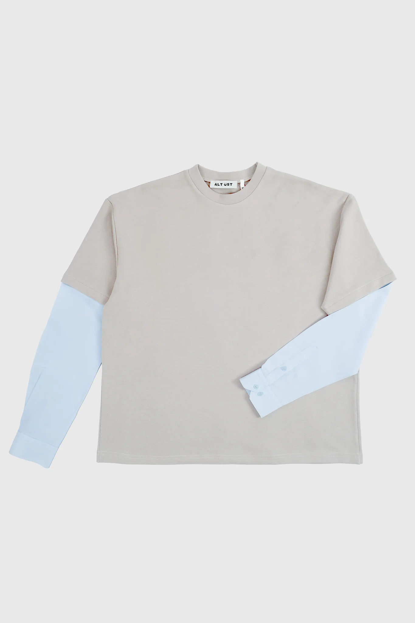 SHIRT SLEEVED T-SHIRT – ONE OF ONE IN STONE-BLUE – M - Image 3