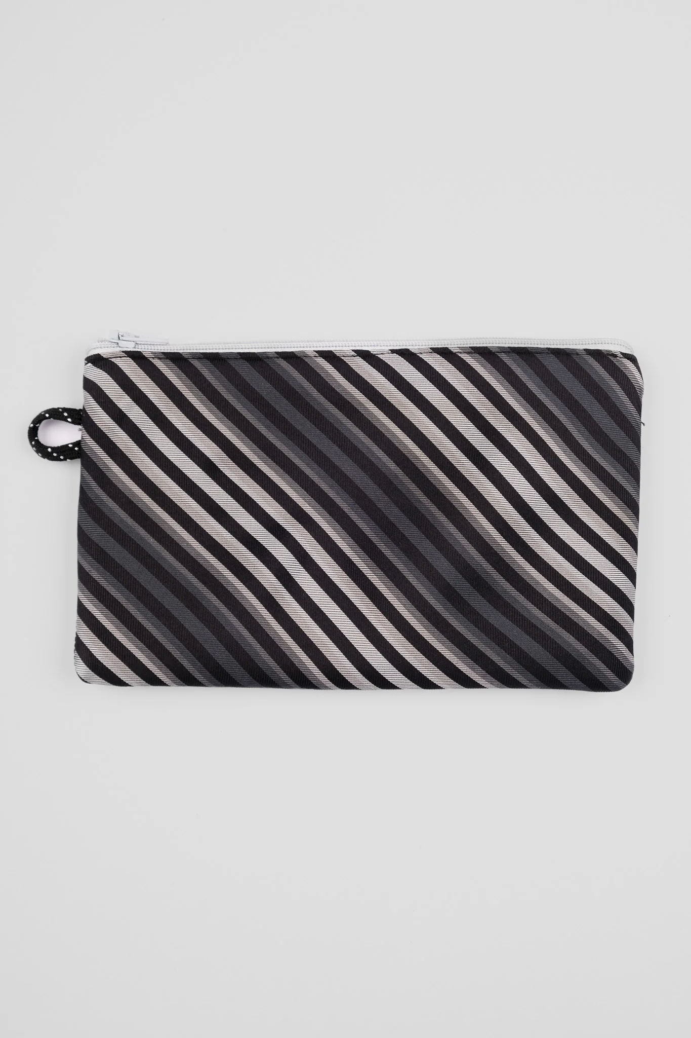 TIE COIN PURSE - CHARCOAL STRIPES - Image 3